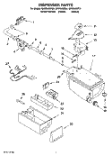 DISPENSER PARTS Diagram and Parts List for GHW9400PW4  Whirlpool Washer