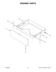Drawer Parts Diagram and Parts List for YWFE505W0JZ4  Whirlpool Range