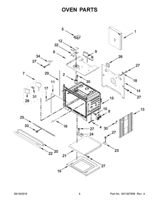 Oven Parts Diagram and Parts List for KOST107ESS03  Whirlpool Wall Oven