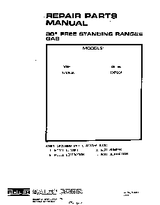 Cover Page-text Only Diagram and Parts List for 1347*0A  Roper Range