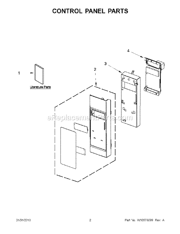 Control Panel Parts Diagram and Parts List for WMH53520AE1  Whirlpool Microwave