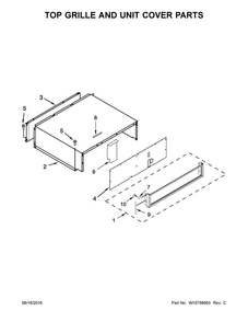 Top Grille And Unit Cover Parts Diagram and Parts List for KBFN506EPA00  KitchenAid Refrigerator