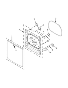 Door Parts Diagram and Parts List for WED9500EW0  Whirlpool Dryer