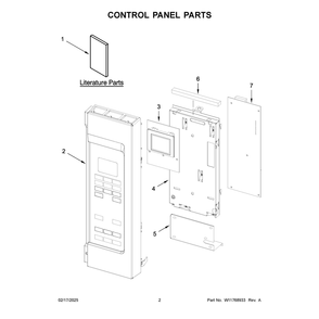 Control Panel Parts Diagram and Parts List for WMMS3330RV01  Whirlpool Microwave