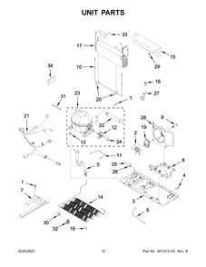 Unit Parts Diagram and Parts List for ABB1921BRM02  Whirlpool Refrigerator