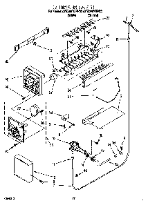 Icemaker Diagram and Parts List for 4YED22PQFW00  Whirlpool Refrigerator