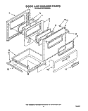 DOOR AND DRAWER Diagram and Parts List for RF3105XXW2  Whirlpool Range