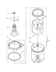 Agitator/basket/tub Diagram and Parts List for LBR4121JQ2  Whirlpool Washer