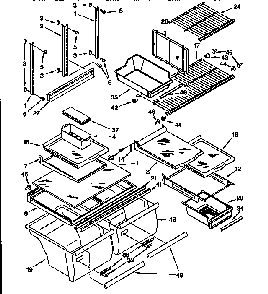 Shelf Parts Diagram and Parts List for ED25DMXDW00  Whirlpool Refrigerator