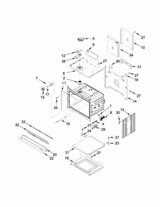 Oven Parts Diagram and Parts List for IBD350DS01  Whirlpool Wall Oven