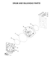 Part Location Diagram of W10580171 Whirlpool BAFFLE-DRM