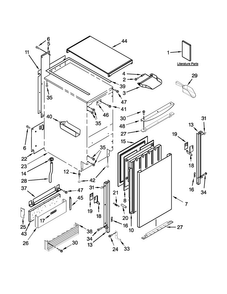 Cabinet, Door And Liner Parts Diagram and Parts List for KUIS18NNZW0  KitchenAid Ice Maker