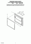 FREEZER DOOR PARTS Diagram and Parts List for GB9SHDXVB00  Whirlpool Refrigerator