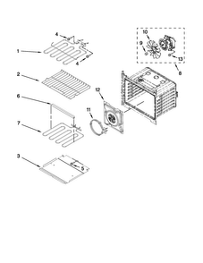 Internal Oven Parts Diagram and Parts List for WOS92EC0AH00  Whirlpool Wall Oven