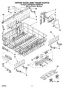 UPPER RACK AND TRACK PARTS Diagram and Parts List for KUDS01DLSS0  KitchenAid Dishwasher