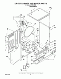 DRYER CABINET AND MOTOR PARTS Diagram and Parts List for LTE5243DQ9  Whirlpool Washer Dryer Combo