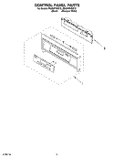 CONTROL PANEL PARTS Diagram and Parts List for RS696PXGB12  Whirlpool Range