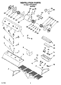 VENTILATION PARTS Diagram and Parts List for KWCU380JSS1  KitchenAid Range Hood