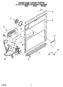 DOOR AND LATCH PARTS Diagram and Parts List for KUDW02FRSS2  KitchenAid Dishwasher