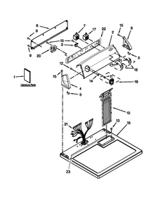Top And Console Parts Diagram and Parts List for WGD4800XQ5  Whirlpool Dryer