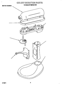 Motor Housing Diagram and Parts List for KT2651KATRW  KitchenAid Mixer