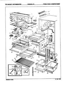 03 - Fresh Food Compartment Diagram and Parts List for RB19HA-3A  Whirlpool Refrigerator