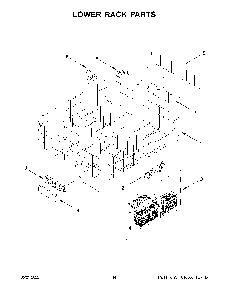 Lower Rack Parts Diagram and Parts List for KDTM604KBS1  KitchenAid Dishwasher