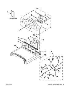 Top And Console Parts Diagram and Parts List for 7MWGD8800AW1  Whirlpool Dryer
