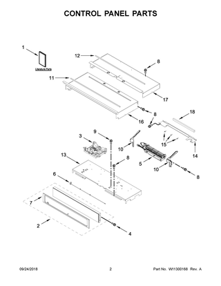 Control Panel Parts Diagram and Parts List for WOD51EC7HB01  Whirlpool Wall Oven