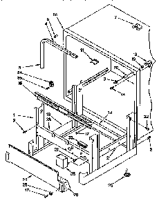 Frame And Tank Diagram and Parts List for KUDH230YH0  KitchenAid Dishwasher