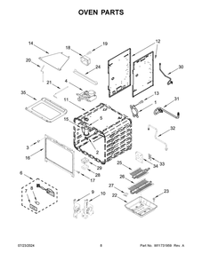 05 - Oven Parts Diagram and Parts List for KFGC500JMB07  Whirlpool Range