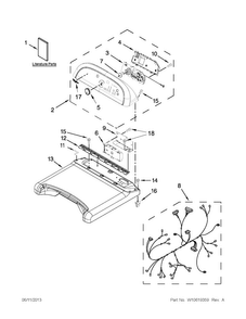 Top And Console Parts Diagram and Parts List for WGD8900BC0  Whirlpool Dryer