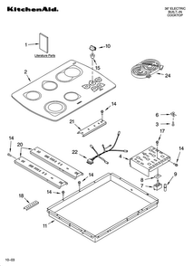 Cooktop Parts, Miscellaneous Parts Diagram and Parts List for KECC562GBL06  KitchenAid Cooktop