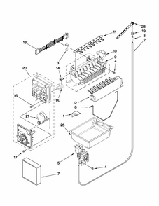 Icemaker Parts Diagram and Parts List for 59679222013  Kenmore Refrigerator