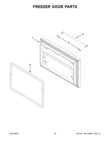 Freezer Door Parts Diagram and Parts List for KRFF305ESS06  Whirlpool Refrigerator