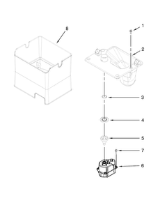 Motor And Ice Container Parts Diagram and Parts List for WRF736SDAB13  Whirlpool Refrigerator