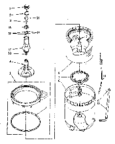 Agitator, Basket And Tub Diagram and Parts List for LA9800XSN2  Whirlpool Washer