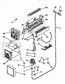 Icemaker Diagram and Parts List for 106KSSS36QDW05  KitchenAid Refrigerator