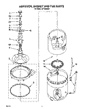 AGITATOR, BASKET AND TUB Diagram and Parts List for LST7233AW0  Whirlpool Washer