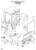 TUB ASSEMBLY Diagram and Parts List for DU9400XB1  Whirlpool Dishwasher