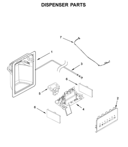Dispenser Parts Diagram and Parts List for 10650043711  Kenmore Refrigerator