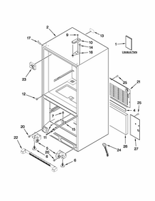 Cabinet Parts Diagram and Parts List for 59669382010  Kenmore Refrigerator