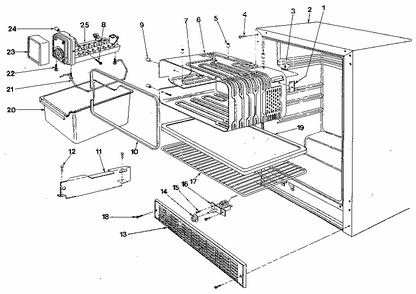 Liner Diagram and Parts List for 58RI  Whirlpool Refrigerator