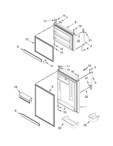 Door Parts Diagram and Parts List for WRT519SZDM00  Whirlpool Refrigerator
