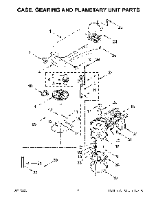 Case, Gearing And Planetary Unit Parts Diagram and Parts List for KSM150FECU5  KitchenAid Mixer