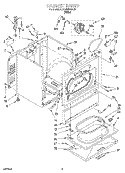 CABINET Diagram and Parts List for KGYE665BWH3  KitchenAid Dryer