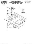 COOKTOP PARTS Diagram and Parts List for TGS325MT6  Estate Range