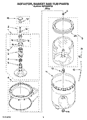 AGITATOR, BASKET AND TUB PARTS Diagram and Parts List for 4KHTW4505TQ0  KitchenAid Washer