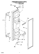FREEZER DOOR PARTS Diagram and Parts List for 3XES0FHGNS00  Whirlpool Refrigerator