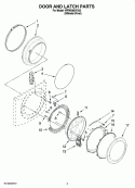 DOOR AND LATCH PARTS Diagram and Parts List for WFW9300VU03  Whirlpool Washer